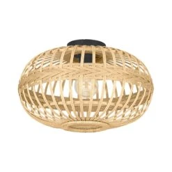 EGLO Plafonnier Amsfield En Bambou, Ovale 11 EGLO Plafonnier Amsfield En Bambou, Ovale -Luminaire 10001757 2
