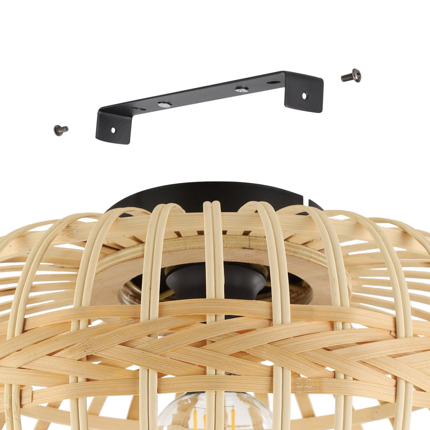 EGLO Plafonnier Amsfield En Bambou, Ovale 7 EGLO Plafonnier Amsfield En Bambou, Ovale – Image 5