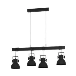 EGLO Suspension Shirebrook, à Quatre Lampes, Noire -Luminaire 10001761 2