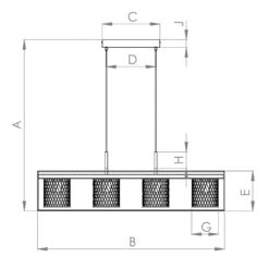 EGLO Suspension Catterick, Noire, Quatre Abat-jour Cage -Luminaire 10001765 4