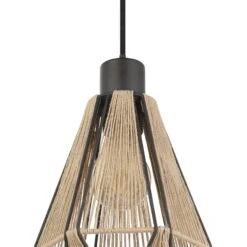 EGLO Suspension Adwickle, 1 Abat-jour En Fil Naturel -Luminaire 10001768 2