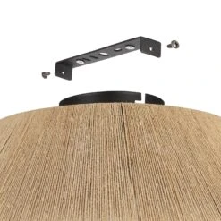 EGLO Plafonnier Alderney, Un Abat-jour En Fil Naturel -Luminaire 10001776 2