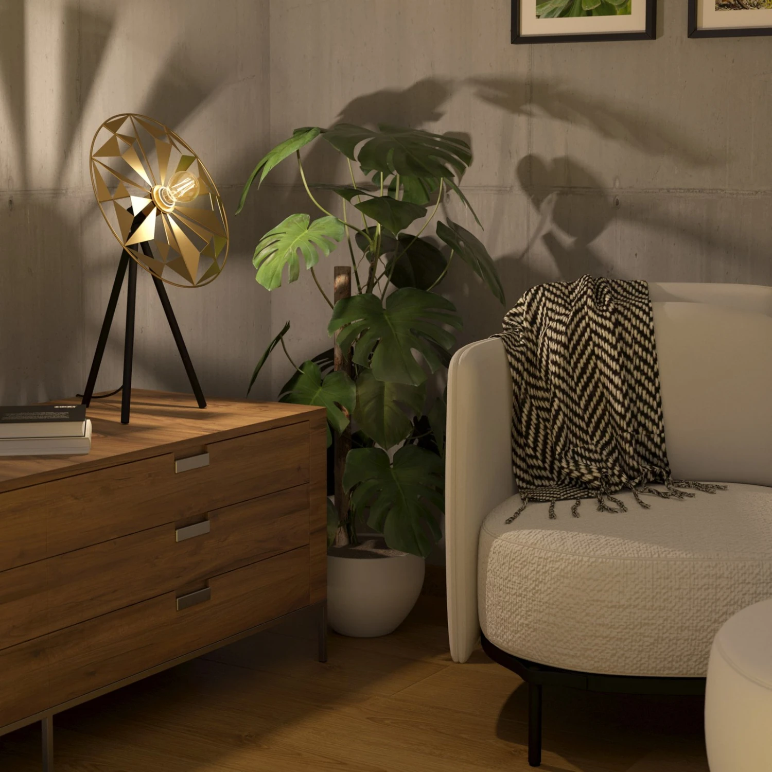 EGLO Lampe à Poser Castanuelo, Noire/dorée 4 EGLO Lampe à Poser Castanuelo, Noire/dorée – Image 2