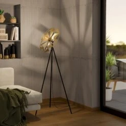 EGLO Lampadaire Castanuelo, Noir/doré -Luminaire 10001782 3