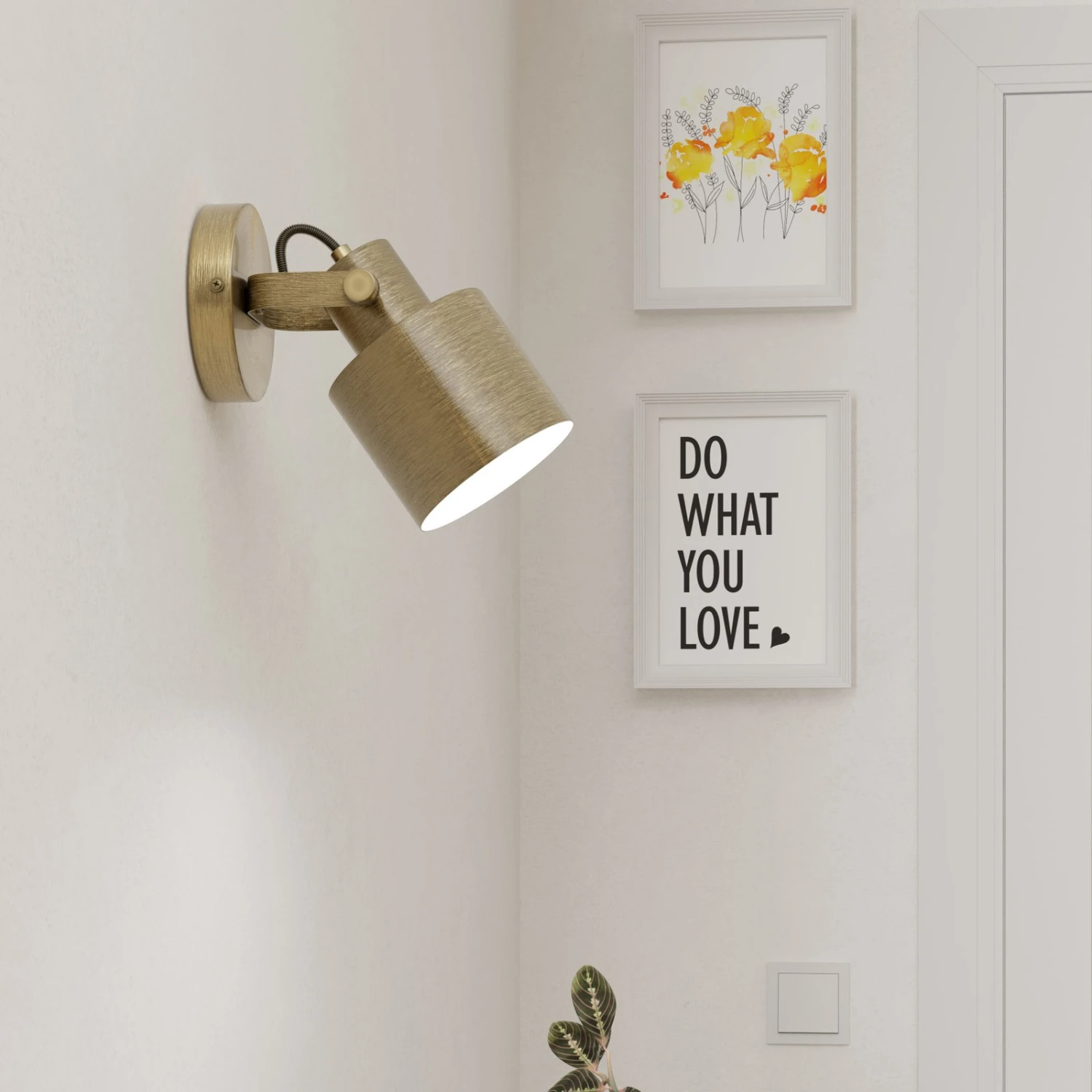 EGLO Spot Mural Southery, à 1 Lampe, Crème-doré Brossé 4 EGLO Spot Mural Southery, à 1 Lampe, Crème-doré Brossé – Image 2