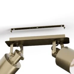 EGLO Spot Plafond Southery à 2 Lampes Crème-doré Brossé -Luminaire 10001787 3