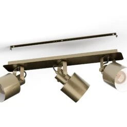 EGLO Spot Plafond Southery à 3 Lampes Crème-doré Brossé -Luminaire 10001789 3