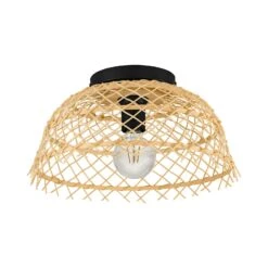 EGLO Plafonnier Ausnby Avec Bois Tressé, Naturel 9 EGLO Plafonnier Ausnby Avec Bois Tressé, Naturel -Luminaire 10001792 2