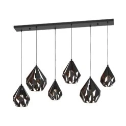 EGLO Suspension Carlton 1, à 6 Lampes, Noire/cuivrée -Luminaire 10001795 2