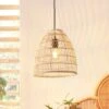 EGLO Suspension Ayesgarth Avec Un Abat-jour En Rotin -Luminaire 10001798