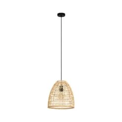 EGLO Suspension Ayesgarth Avec Un Abat-jour En Rotin -Luminaire 10001798 2