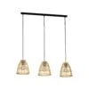 EGLO Suspension Ayesgarth Avec Trois Abat-jour En Rotin -Luminaire 10001799