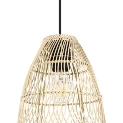 EGLO Suspension Ayesgarth Avec Trois Abat-jour En Rotin -Luminaire 10001799 2