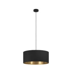 EGLO Suspension Zaragoza Noire/dorée à 1 lampe Ø53 cm