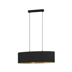 EGLO Suspension Zaragoza Noire/dorée à 1 lampe Ovale