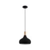 EGLO Suspension Sabinar, à 1 Lampe, Noire, Ø 28 cm