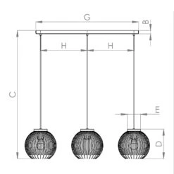 EGLO Suspension Venezuela Noire/dorée, à 3 lampes -Luminaire 10001827 3