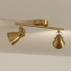 EGLO Spot Plafond Seras, Laiton-doré Brossé, à 2 Lampes