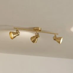 EGLO Spot Plafond Seras, Laiton-doré Brossé, à 3 Lampes