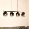 EGLO Suspension Filago, Quatre Abat-jour En Verre Fumé