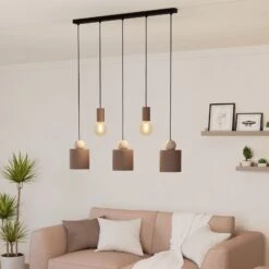 EGLO Suspension Gazzola, à 5 Lampes, Moka -Luminaire 10001853 1