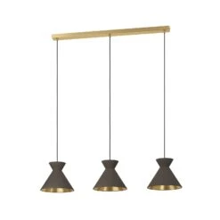 EGLO Suspension Nastasia Cappuccino/laiton à 3 Lampes -Luminaire 10001860 2