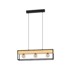 EGLO Suspension Libertad 1, 3 Lampes Noire/bois Naturel 11 EGLO Suspension Libertad 1, 3 Lampes Noire/bois Naturel -Luminaire 10001862 2