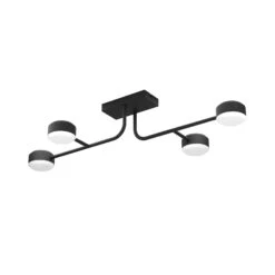 EGLO Plafonnier LED Clavellina, Noir, à Quatre Lampes -Luminaire 10001865 2