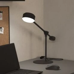 EGLO Lampe à Poser LED Clavellina, Noire, Inclinable