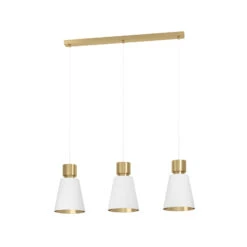 EGLO Suspension Aglientina Laiton/blanche, Trois Lampes