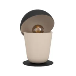 EGLO Lampe à Poser Batabano Avec Capot, Sable/noire -Luminaire 10001888 2