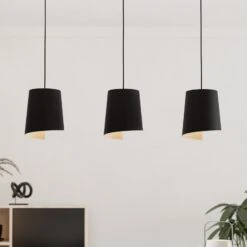 EGLO Suspension Bolivia Noire/sable, à 3 lampes