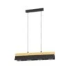 EGLO Suspension Tarrafo Noire, Bois Naturel, à 4 Lampes -Luminaire 10001902