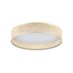 EGLO Plafonnier LED Luppineria Bambou Tressé Ø 38 cm -Luminaire 10001906 2