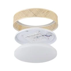 EGLO Plafonnier LED Luppineria Bambou Tressé Ø 38 cm -Luminaire 10001906 4