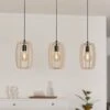 EGLO Suspension Bajazzara, Trois Abat-jour Cages, Sable -Luminaire 10001921