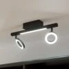 EGLO Spot Plafond LED Cardillio 2 Noir, Deux Anneaux