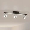 EGLO Spot Plafond LED Cardillio 2 Noir, Trois Anneaux