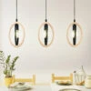 EGLO Suspension Basildon Détails Bois 3 Lampes Linéaire -Luminaire 10008940