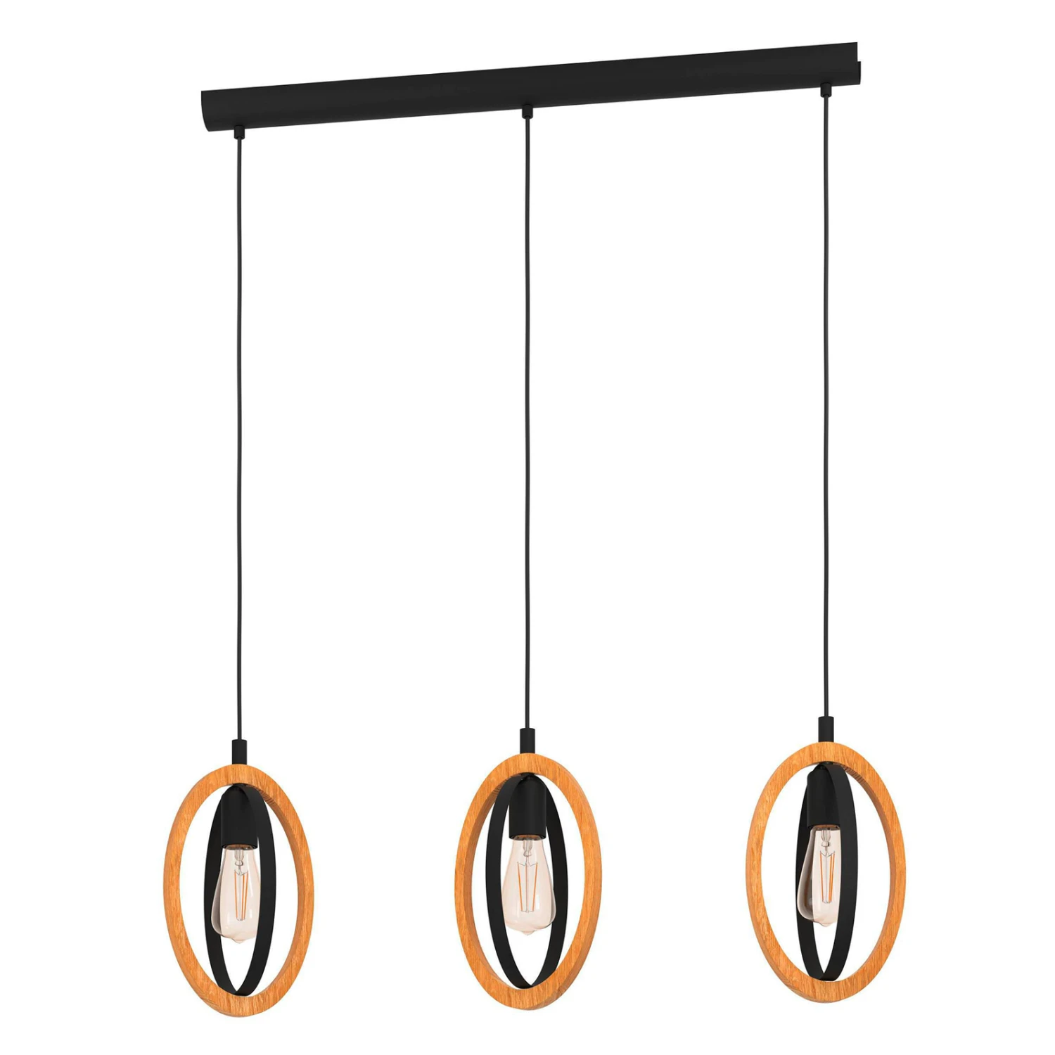 EGLO Suspension Basildon Détails Bois 3 Lampes Linéaire 5 EGLO Suspension Basildon Détails Bois 3 Lampes Linéaire – Image 3