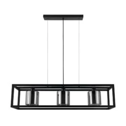 EGLO Brisling Suspension, à Trois Lampes, Noire