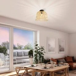 EGLO Glyneath Plafonnier En Rotin -Luminaire 10012459 2