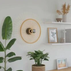 EGLO Leominster Plafonnier Abat-jour Rond En Bois -Luminaire 10012460 3