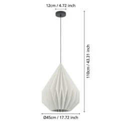 EGLO Minting Suspension En Papier, Ø 45 cm -Luminaire 10012476 2
