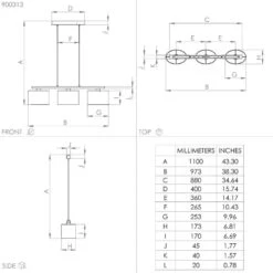 EGLO Castralvo Suspension, à Trois Lampes, Noire -Luminaire 10012554 2
