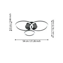 EGLO Connect Parrapos-Z Plafonnier LED, à 3 Lampes -Luminaire 10012602 2