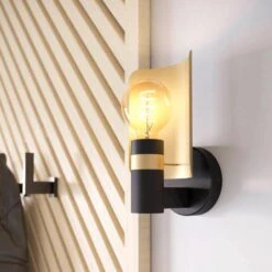 EGLO Hayes Applique, Noire/dorée -Luminaire 10012859 1