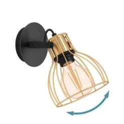 EGLO Sambatello Applique à 1 Lampe Noire/dorée -Luminaire 10012862 4