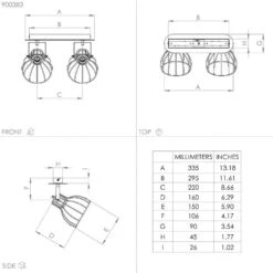 EGLO Sambatello Plafonnier à 2 Lampes Noir/doré -Luminaire 10012863 2