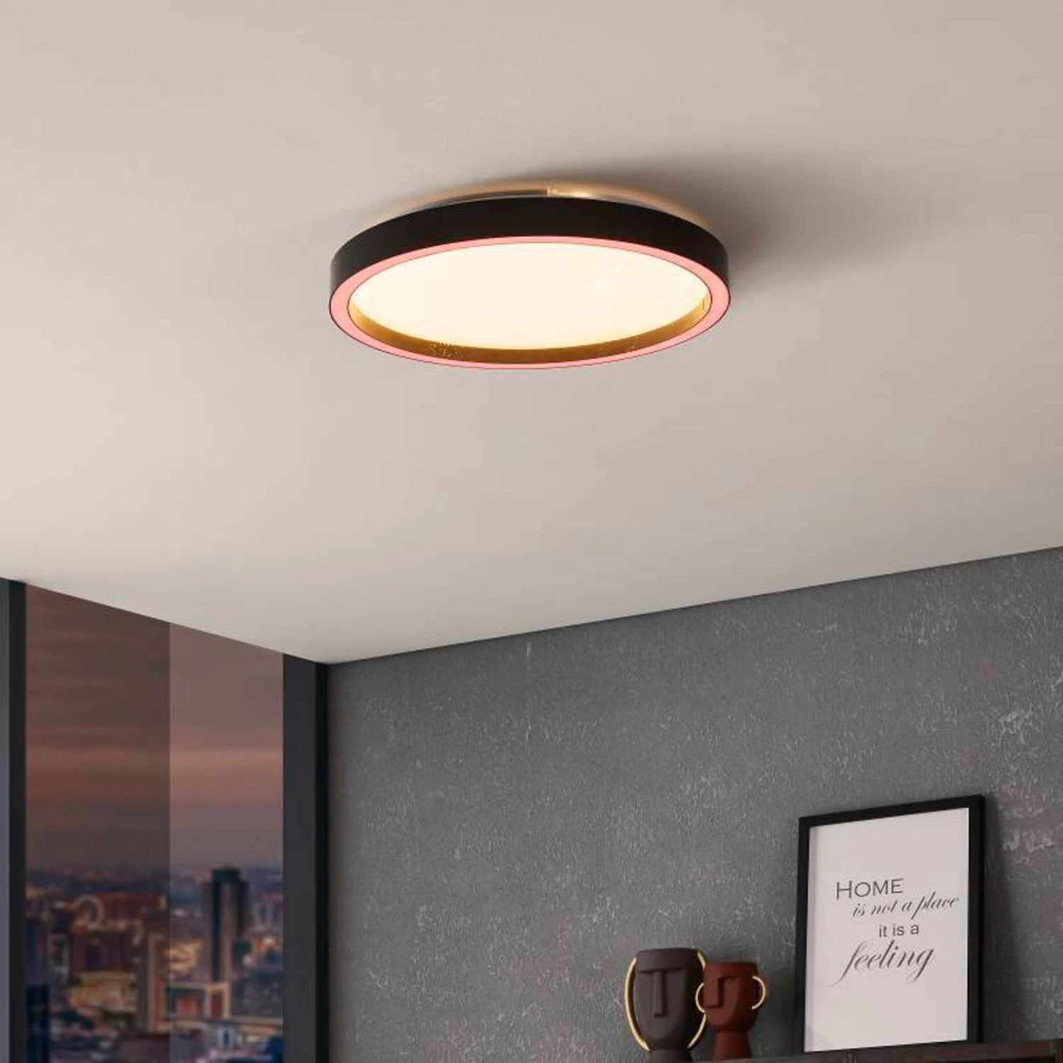 EGLO Connect Montemorelos-Z, RGBW, Noir, Ø42 cm 4 EGLO Connect Montemorelos-Z, RGBW, Noir, Ø42 cm – Image 2